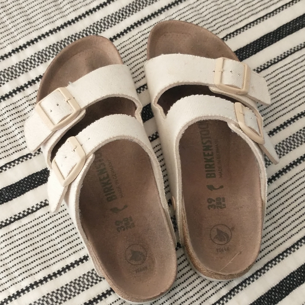 Birkenstock White Canvas Sandals